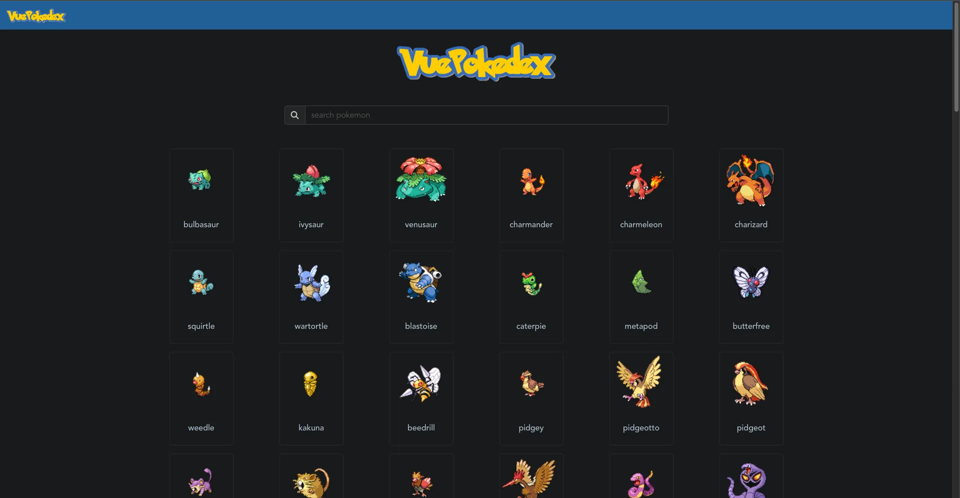 Vue Pokedex